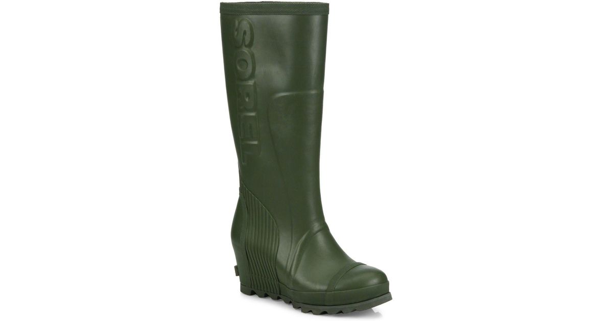 sorel joan tall wedge rain boots