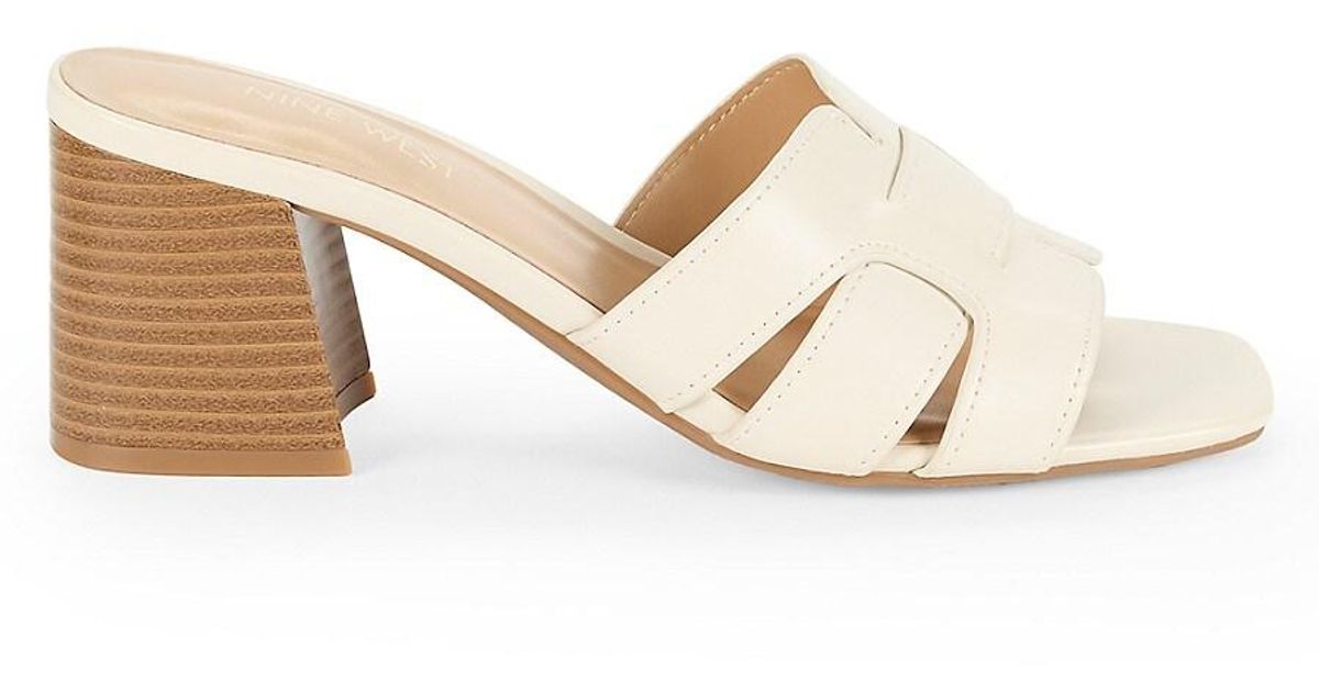 Nine West Glance Faux Leather Sandals in Natural Lyst Canada