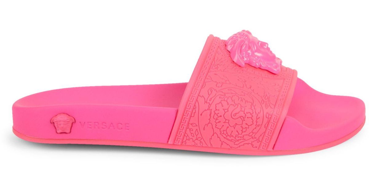 pink versace slides
