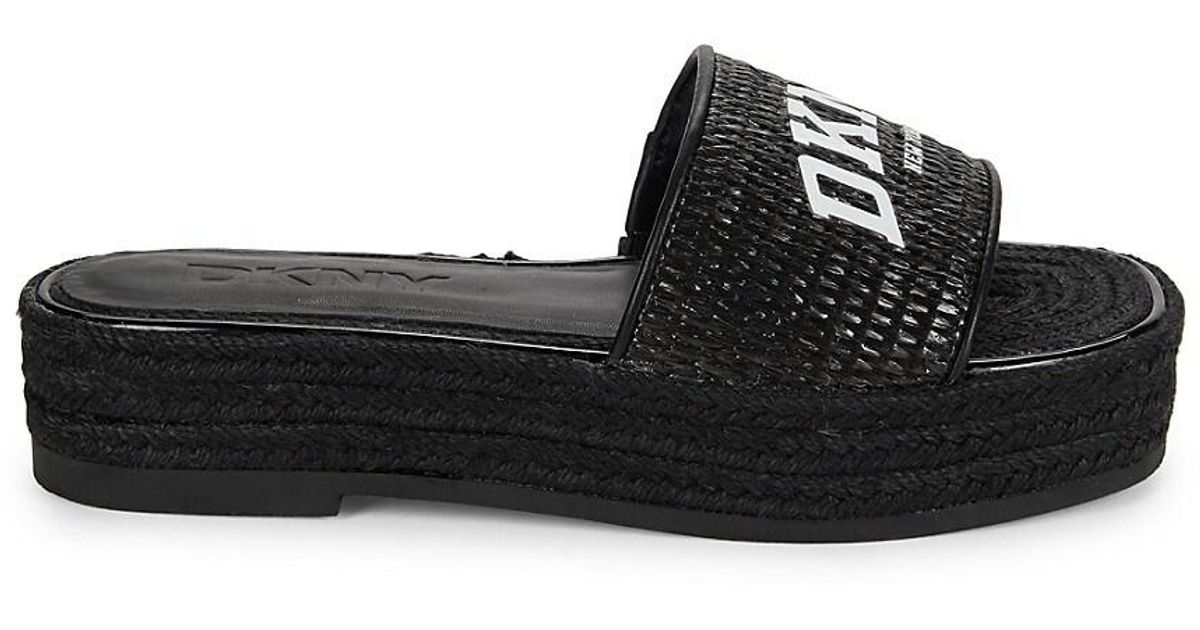 dkny black slides