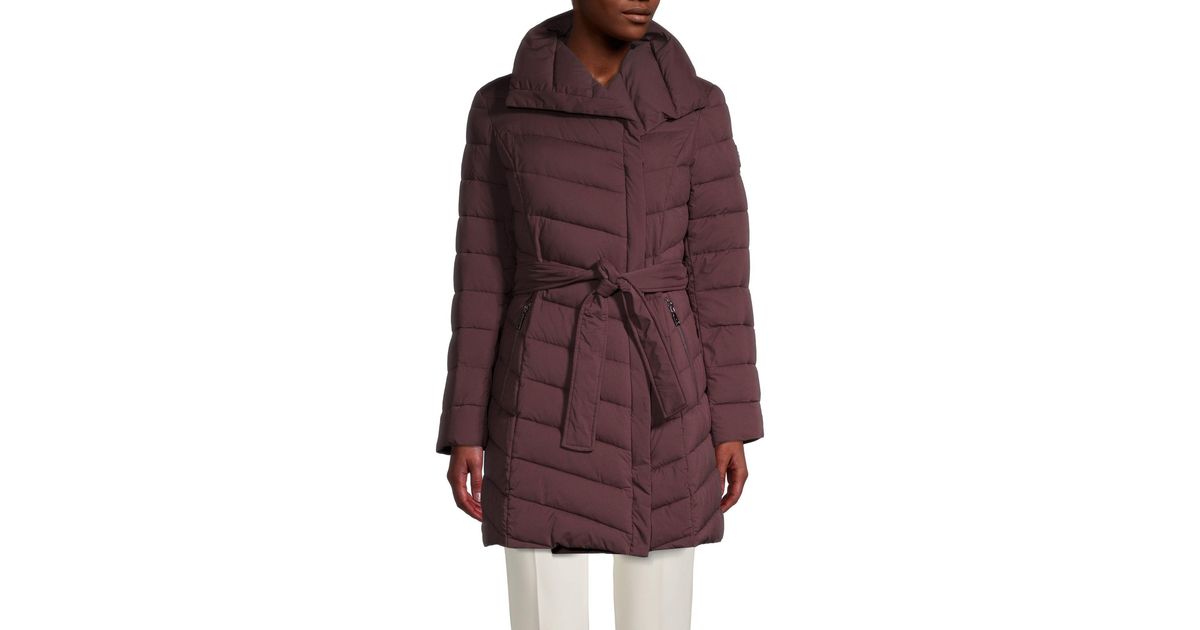 Tahari kim stretch wrap puffer coat Clearance