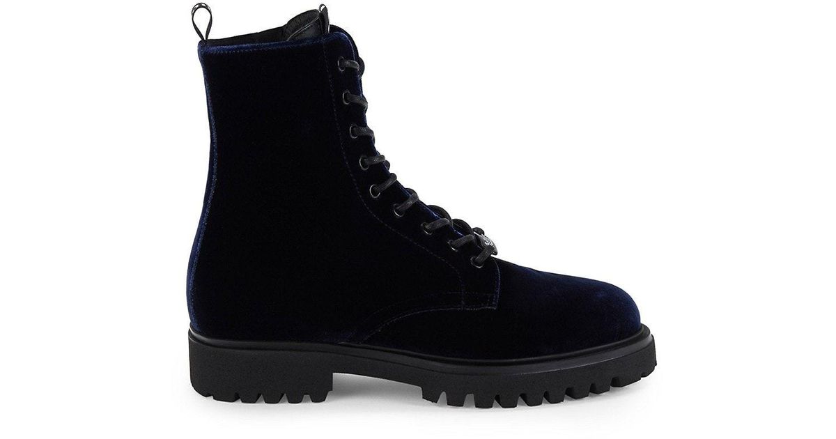 John Galliano Suede Combat Boots in Black Lyst