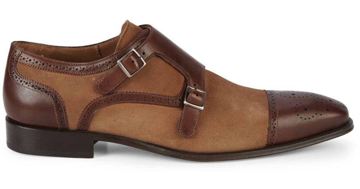 cognac double monk strap