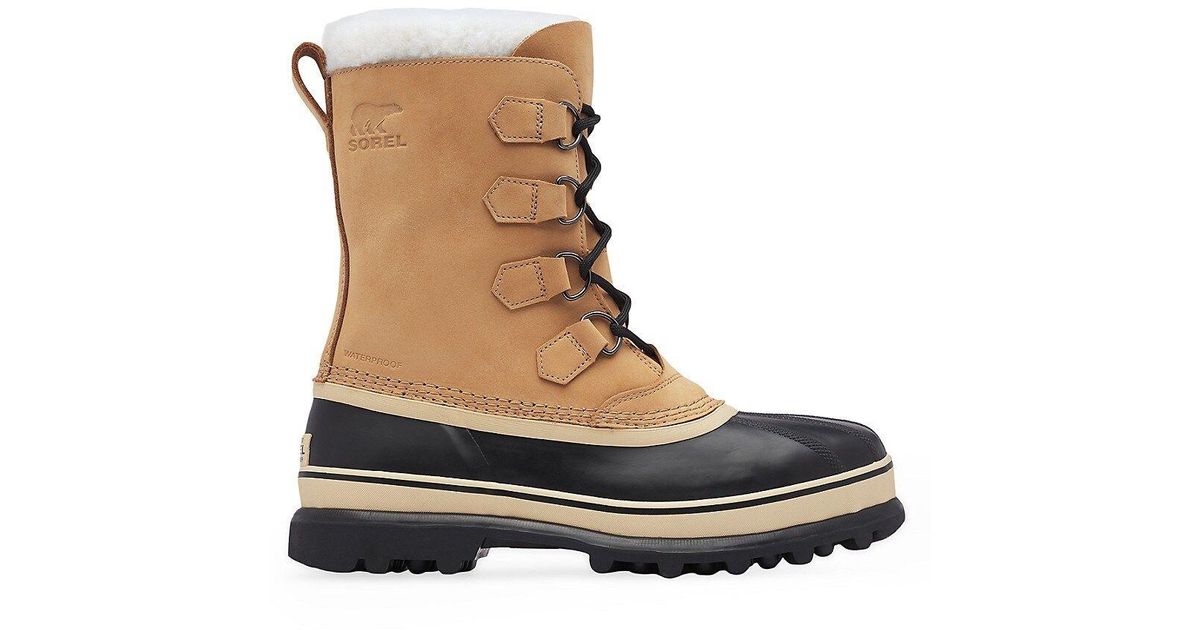 Sorel Caribou Faux Fur Waterproof Boots in Brown for Men | Lyst