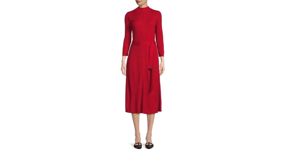 Calvin klein top red sweater dress
