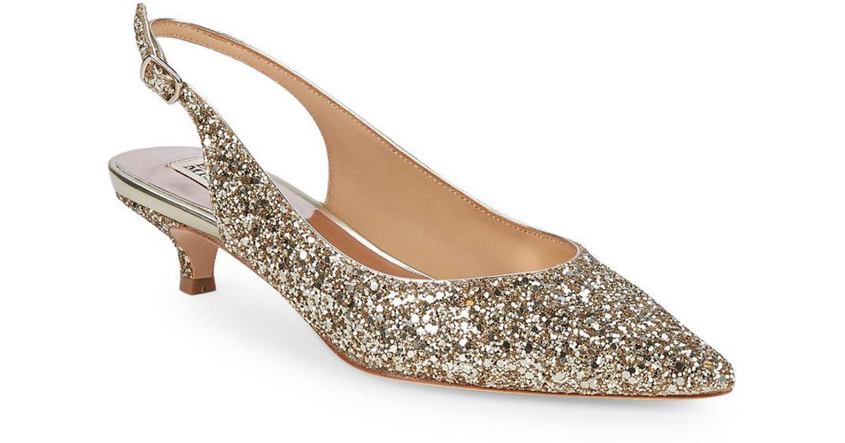 badgley mischka stephanie glitter slingback pump