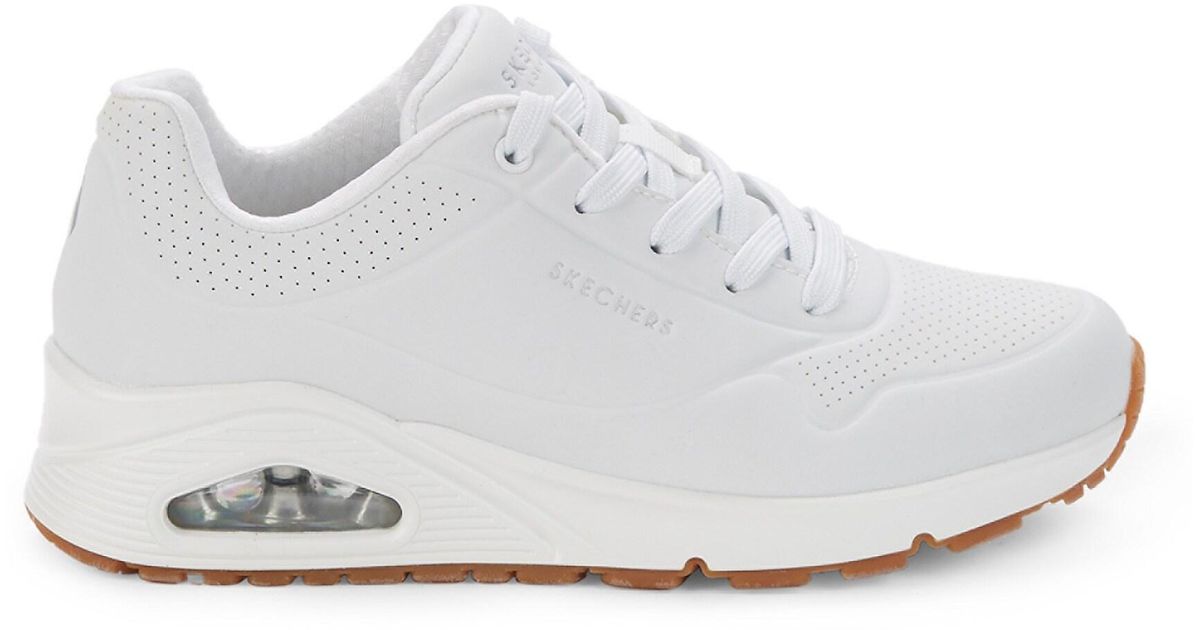 Skechers Synthetic Uno Stand On Air Perforated Sneakers in White | Lyst