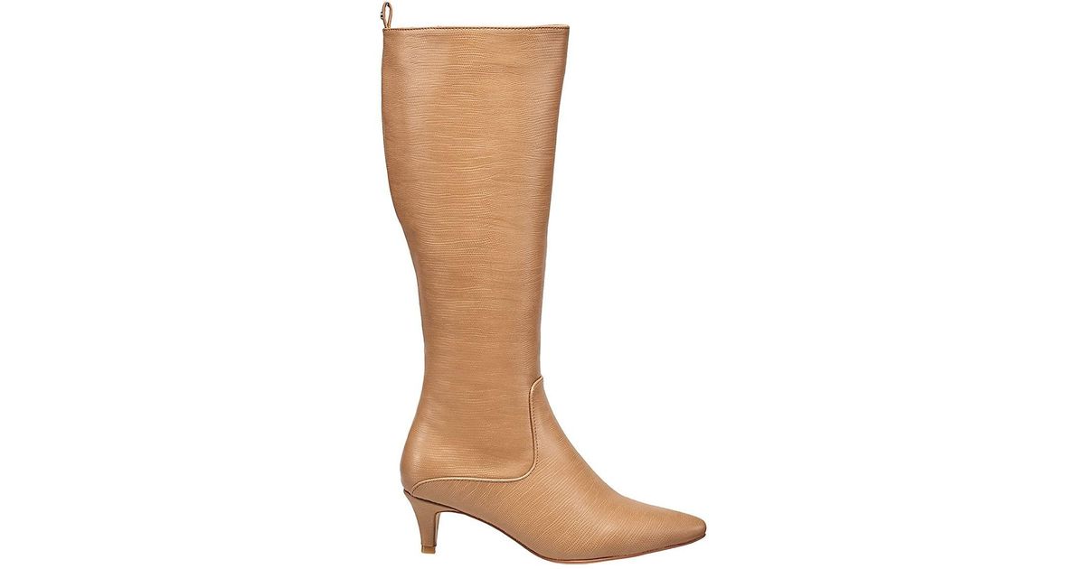 French Connection Darcy Kitten Heel Tall Boots in Brown | Lyst