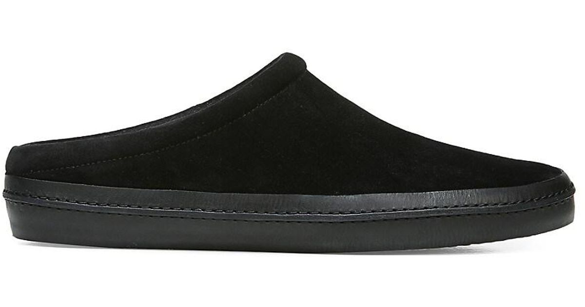 Vince Porter Suede Shearling-lined Slippers in Black for Men | Lyst