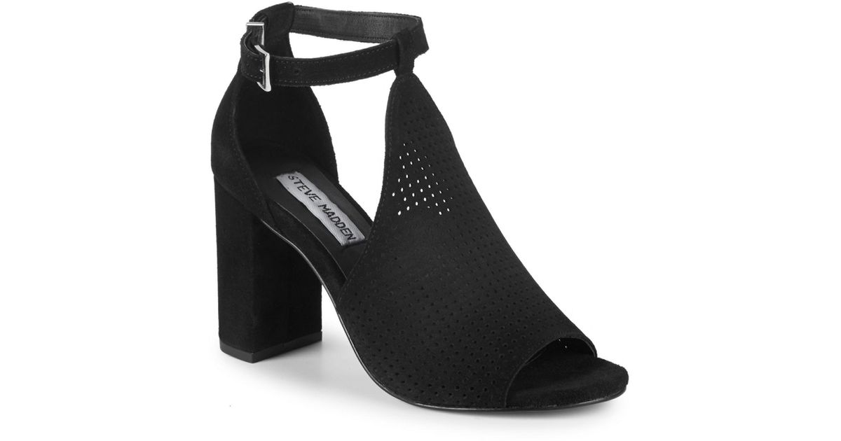 black cut out sandals