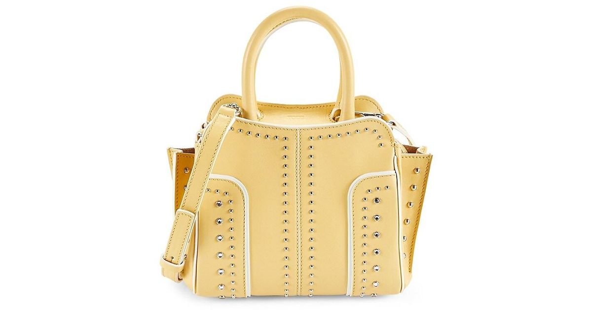 Tod's Micro Studded Leather Top Handle Bag Lyst