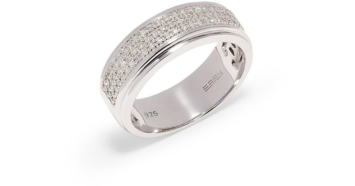 Effy Sterling Silver & 0.34 Tcw Diamond Embellished Ring in Metallic