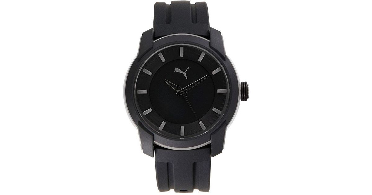PUMA 45mm Stainless Steel & Silicone Strap Watch in Black for Men | Lyst