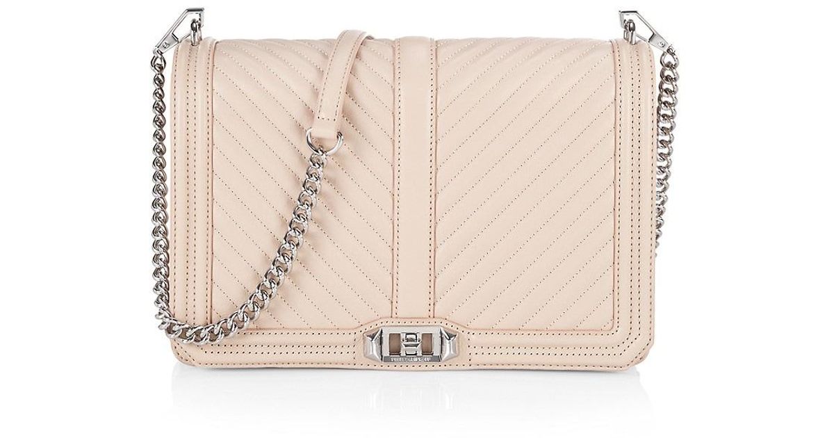 Rebecca Minkoff Jumbo Love Chevron Quilted Leather Crossbody Bag In Nude Natural Lyst 0872