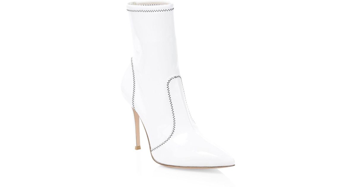 white vinyl booties