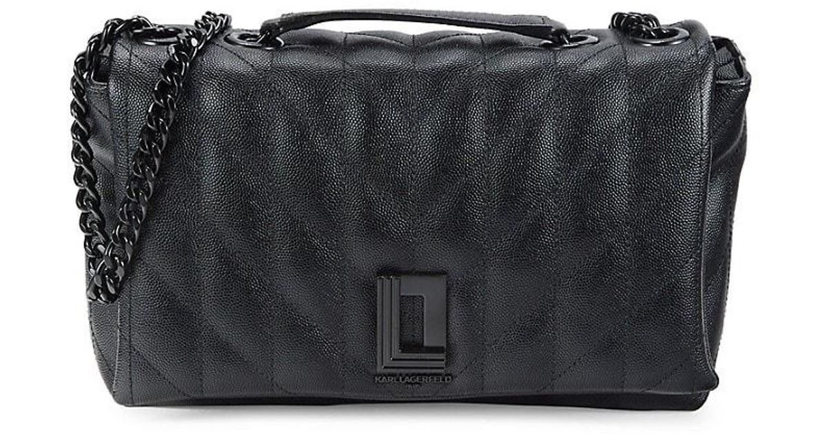 Karl Lagerfeld Lafayette Quilted Metallic Leather Crossbody Bag Lyst