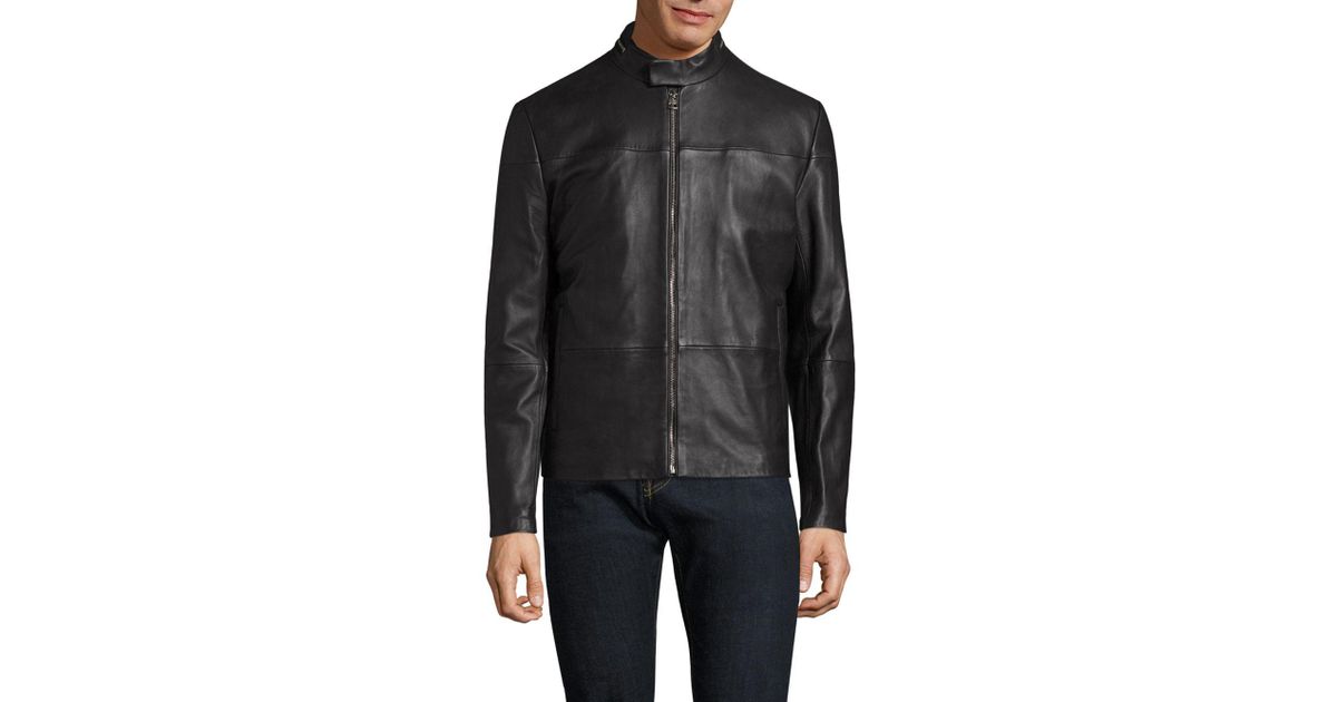 hugo boss lefox leather jacket