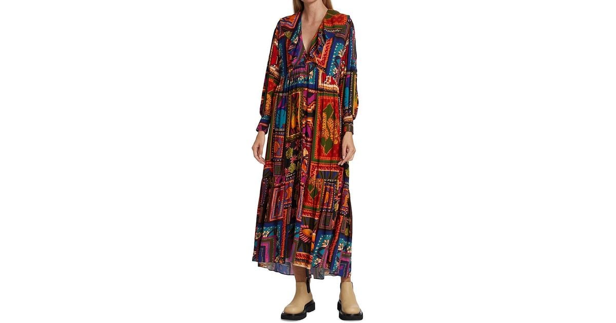 FARM Rio Patchwork Tapestry Maxi Dress in Red Lyst Australia