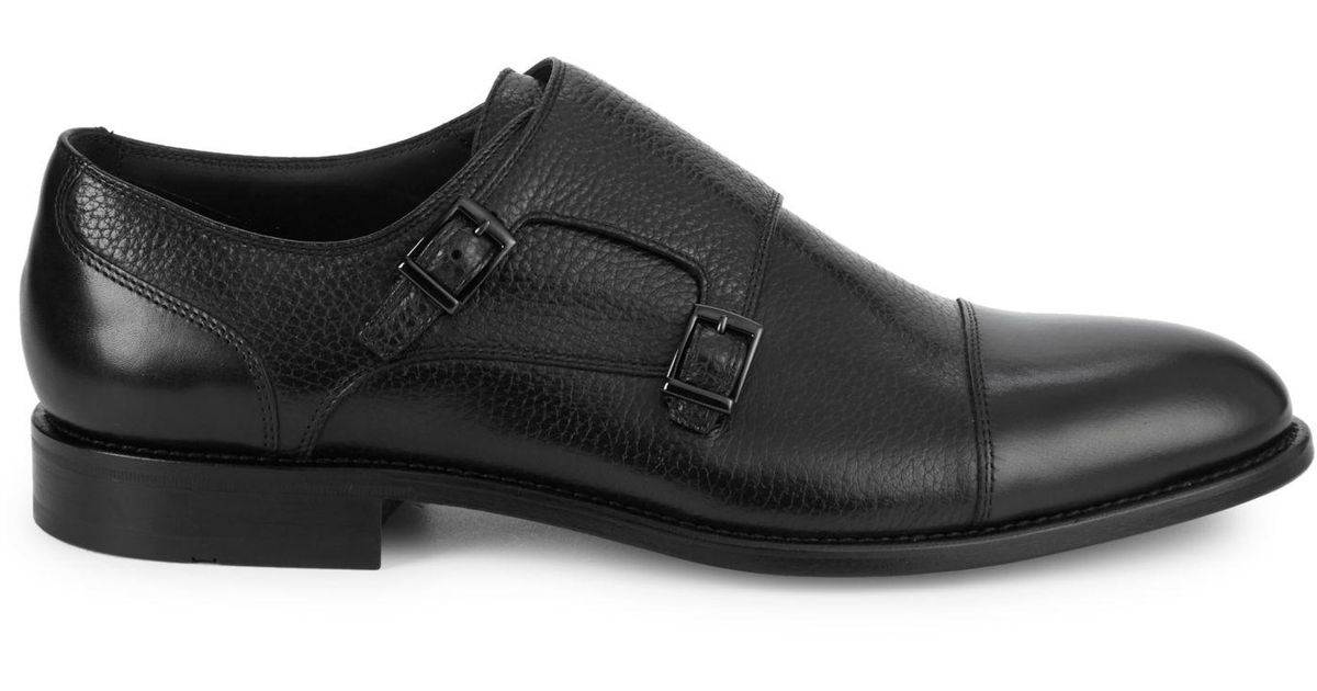 BOSS by Hugo Boss Stockholm Leather Double Monk-strap Shoes in Black for  Men - Lyst