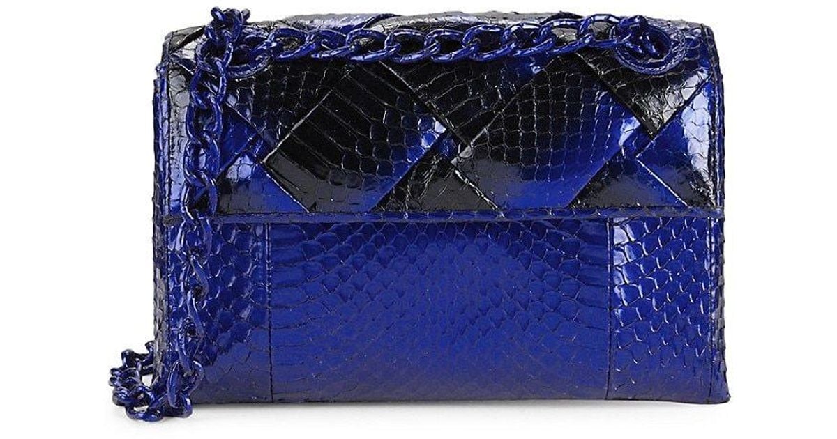 Nancy Gonzalez Crocodile & Snake Leather Shoulder Bag in Blue | Lyst