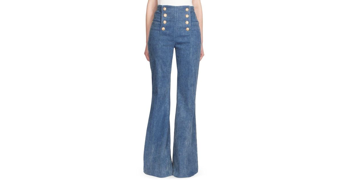 【関税＆送料込み】Balmain High Waist Five Button See Throu Balmain High-Waist Button Crepe Pants | Saks Fifth Avenue