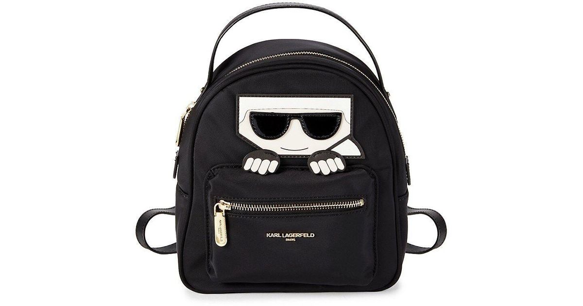 Karl Lagerfeld Small Amour Striped Backpack in Black Lyst
