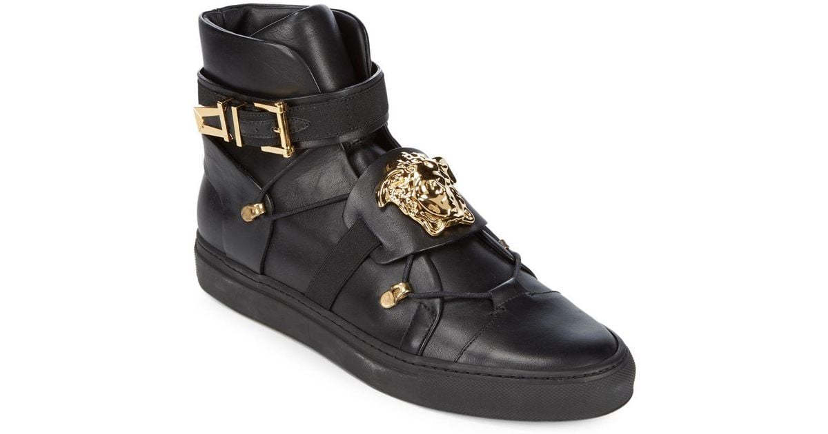 Versace Vitello Leather Sneakers in 