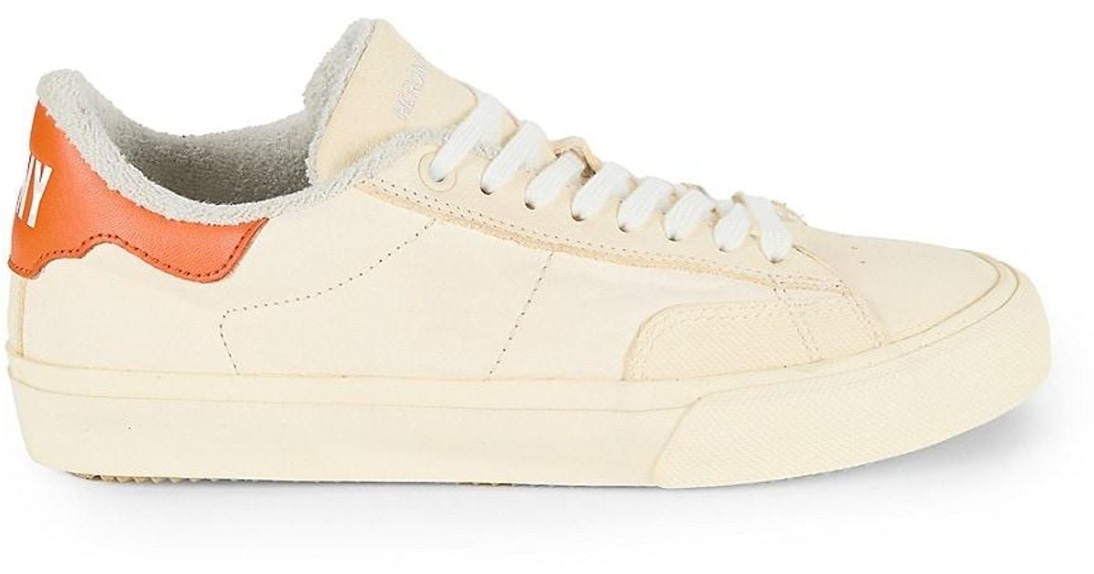 Heron Preston Day 2 Day Vulcanized Leather Low Top Sneakers in Natural ...