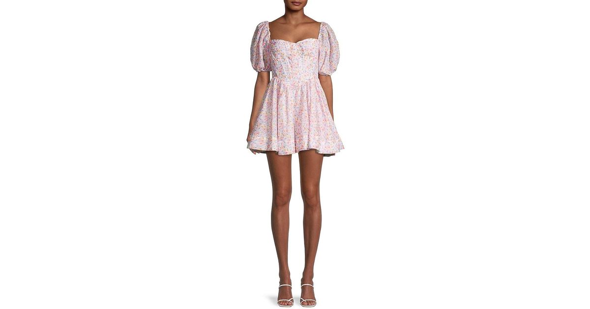 Bardot Kiah Floral Mini Corset Dress in Pink | Lyst