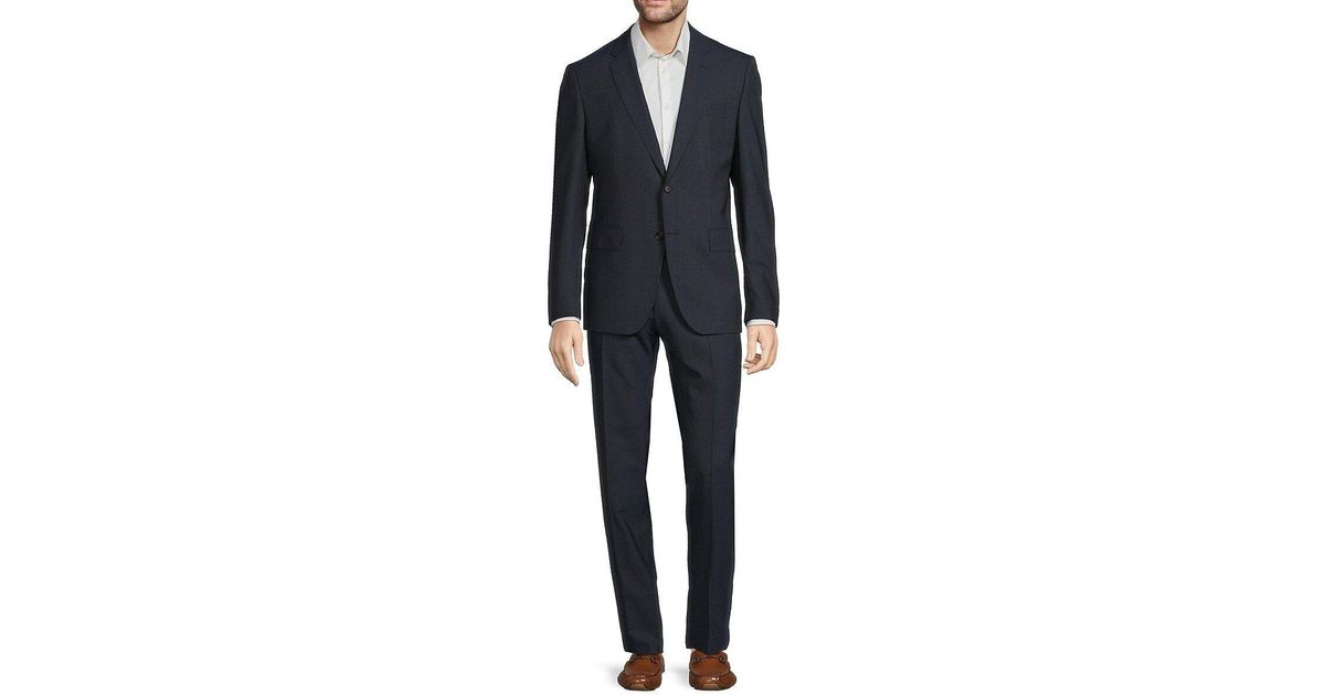 BOSS by HUGO BOSS Slim Fit Virgin Wool Blend Textured Suit in Black for