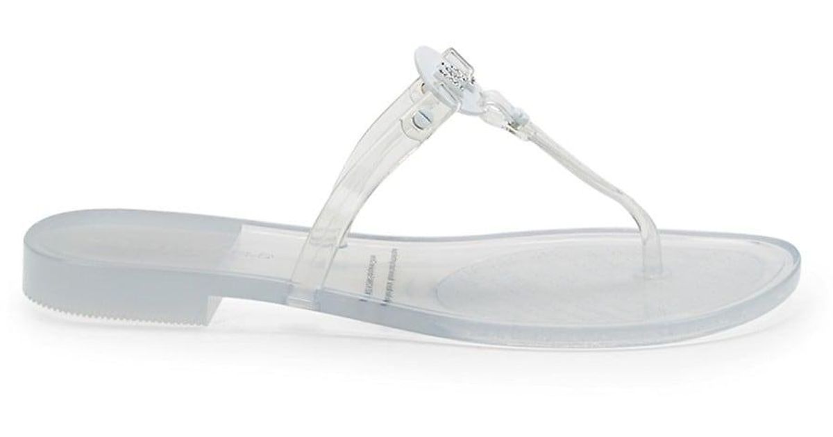 Karl Lagerfeld Wylda Transparent Thong Sandals in White | Lyst