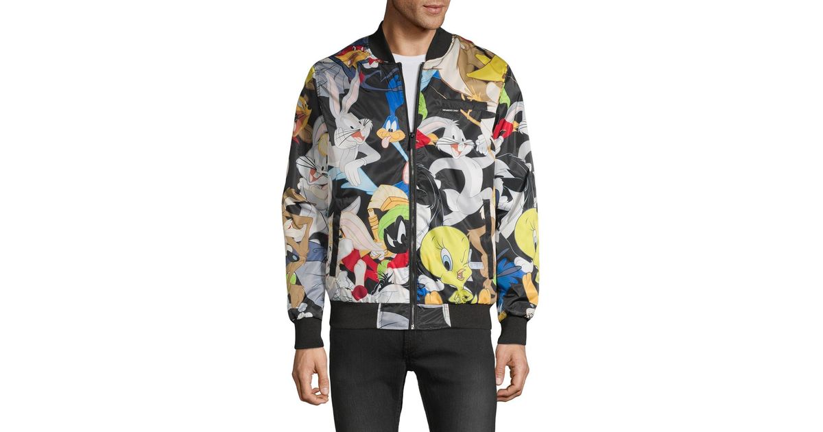 Members Only Looney Tunes Bomber Jacket in Black for Men Lyst