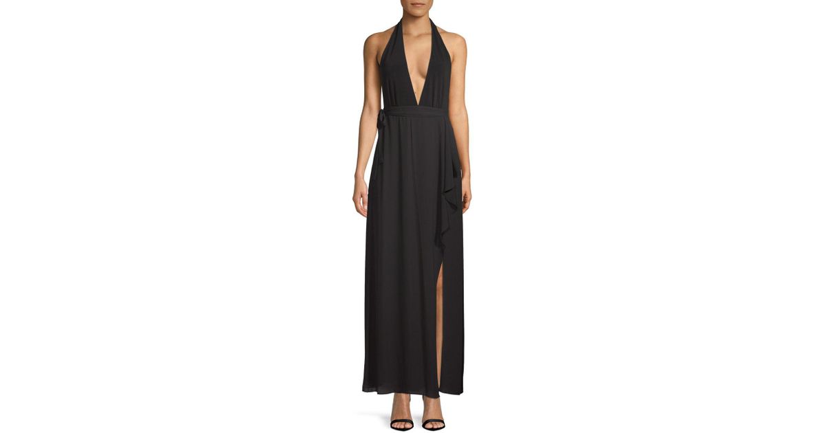 angelene velvet halter gown