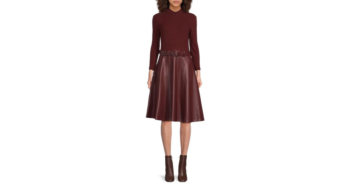 Calvin Klein
                                                                         Faux Leather & Faux Fur Moto Coat main image 1