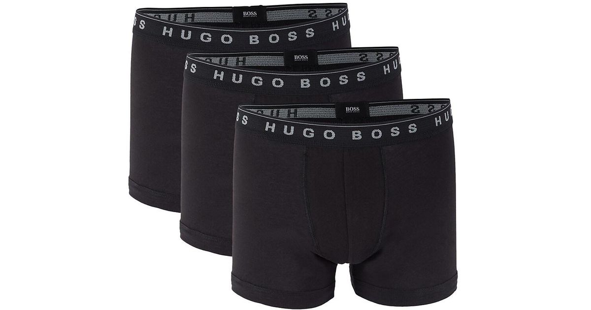 Hugo Boss Mens 3-Pc FN Solid Black Assorted Boxers Underwear 