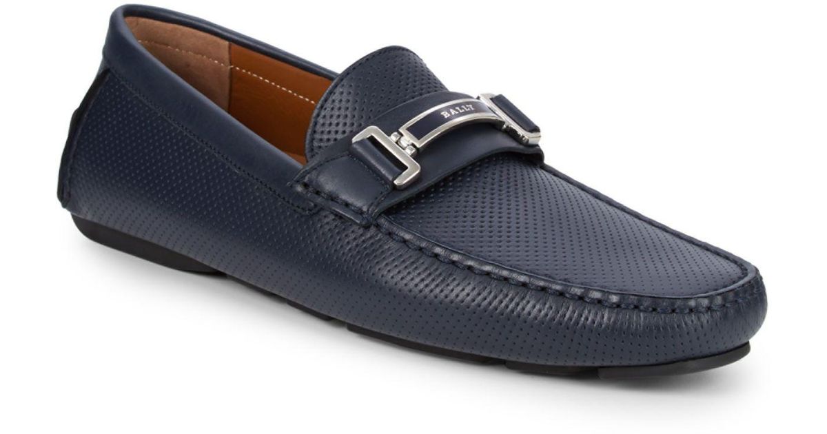 Bally Drulio Leather Drivers in Blue for Men | Lyst