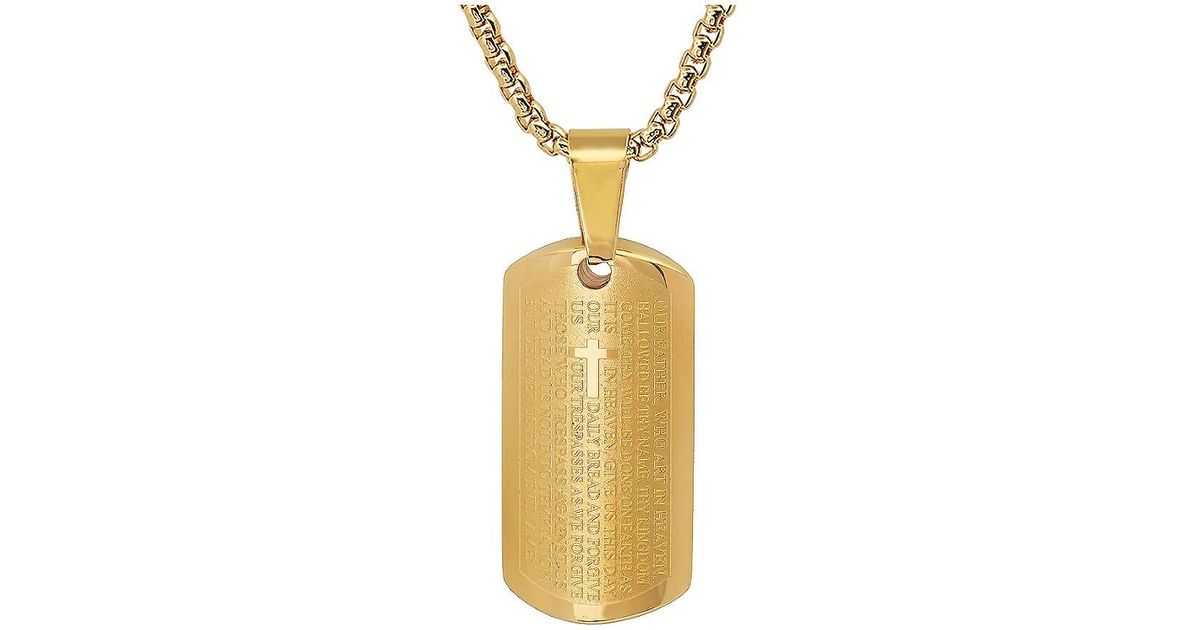 Anthony Jacobs 18k Goldplated Stainless Steel Lord s Prayer Pendant anthony-jacobs-18k-goldplated-stainless-steel-lord-s-prayer-pendant