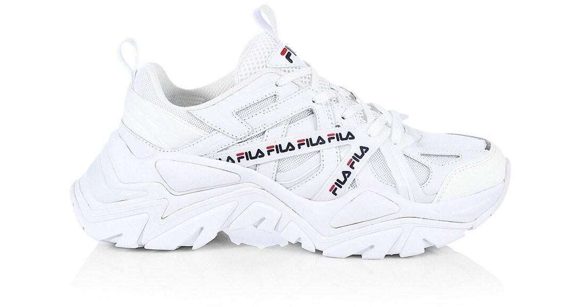 Fila white shop leather sneakers