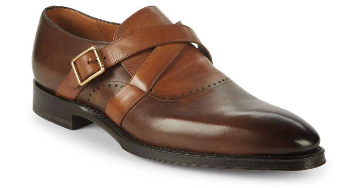 Bally Schuman Leather Monkstrap Shoes in Brown for Men Lyst