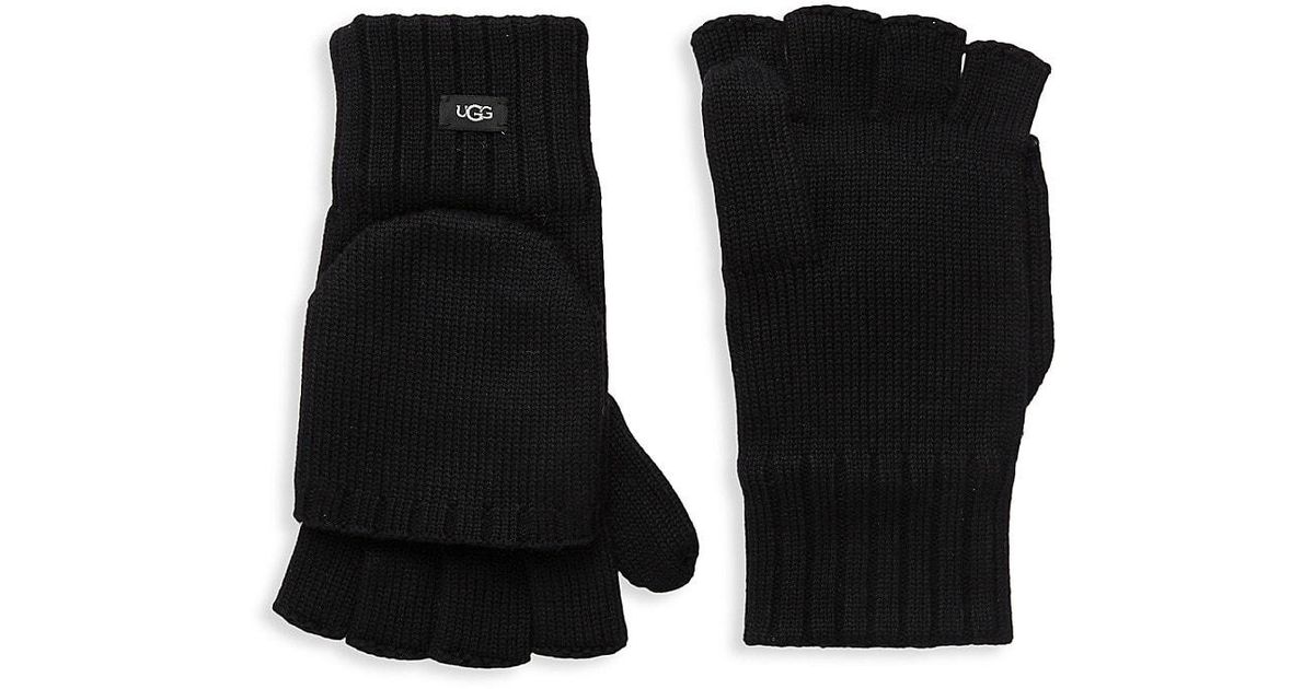 UGG Flip-top Fingerless Gloves in Black for Men | Lyst