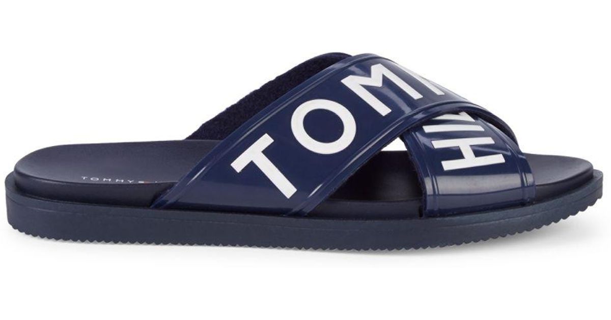 tommy hilfiger crossover slides