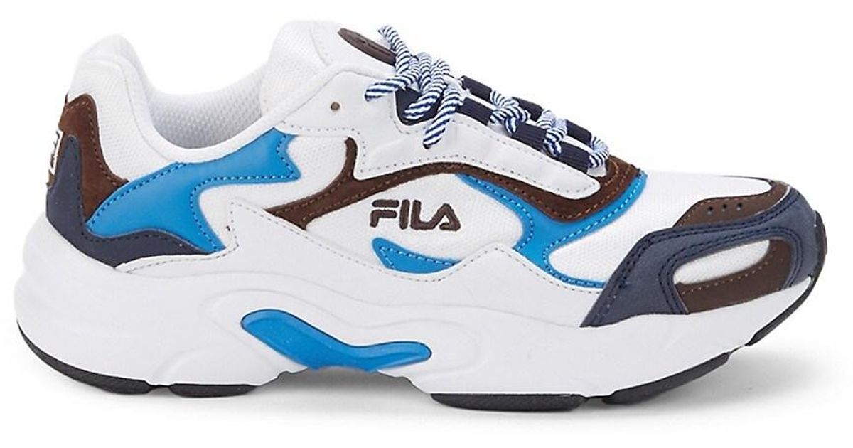 Fila Luminance Chunky Colorblock Sneakers in Blue | Lyst