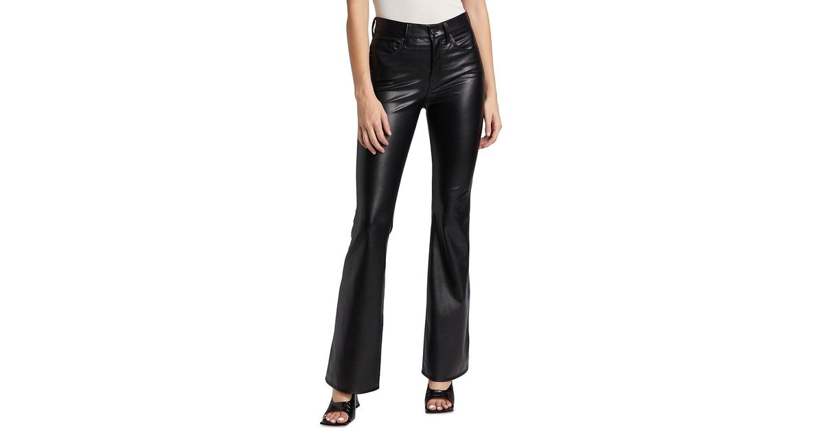 Veronica Beard Beverly Vegan Leather Flared Pants in Black | Lyst