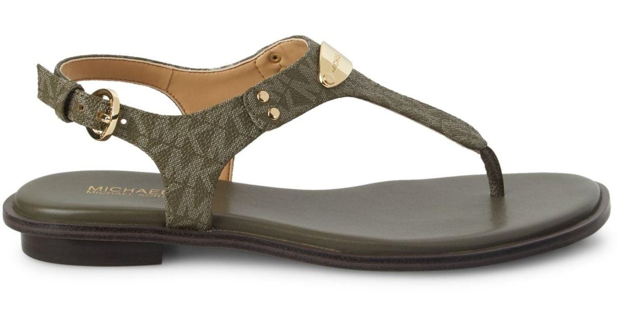 michael michael kors mk plate thong sandals