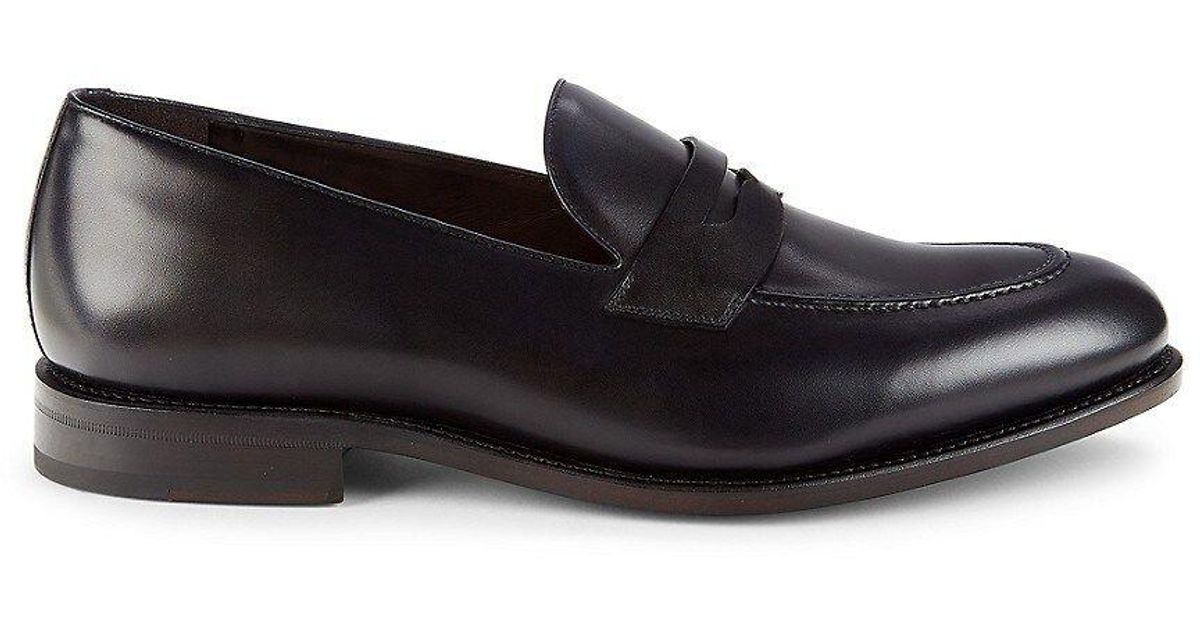 Nettleton Edward Leather Penny Loafers in Black for Men | Lyst
