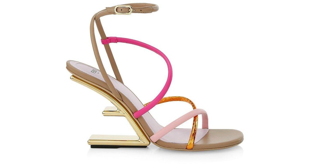 Fendi First Leather Sandals in Pink | Lyst