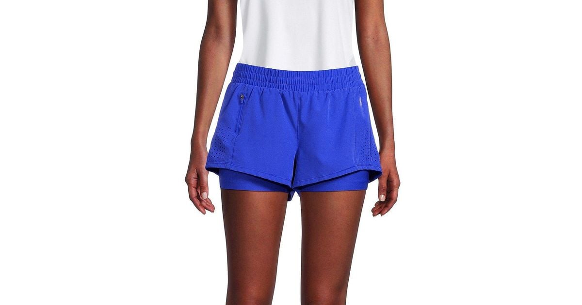 Spyder Laser Cut Running Shorts in Blue Lyst
