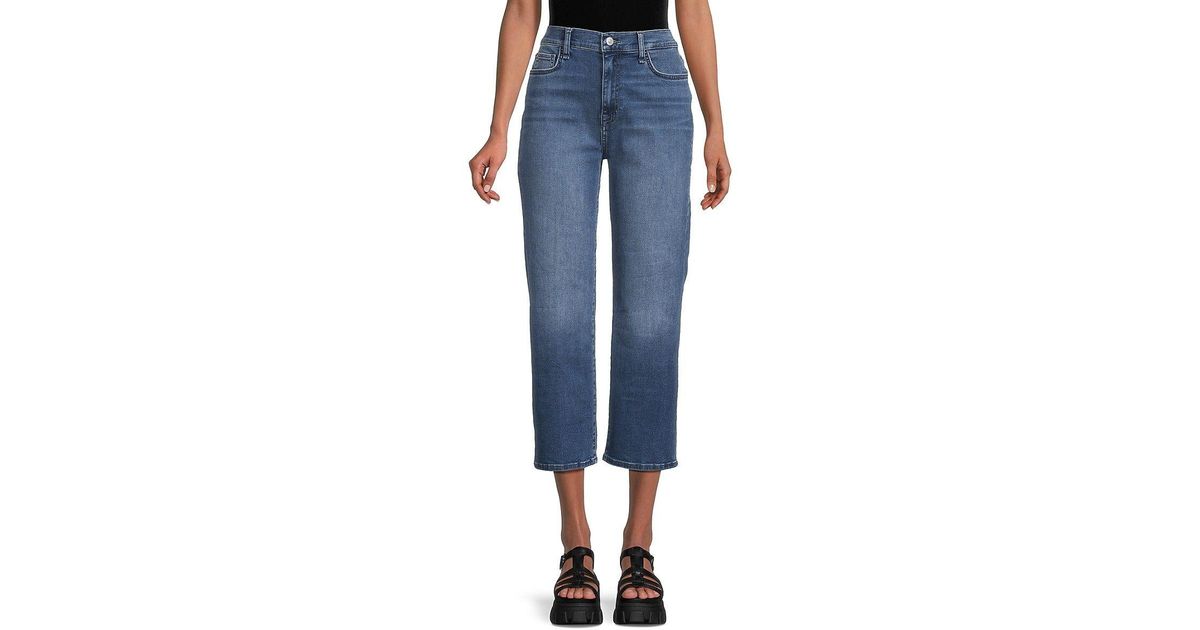 H by Hudson Hudson Noah High Rise Straight Cropped Jeans in Blue | Lyst