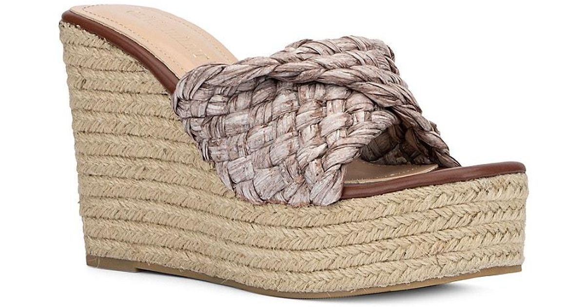 Olivia Miller Espadrille Wedge Sandals in Natural | Lyst