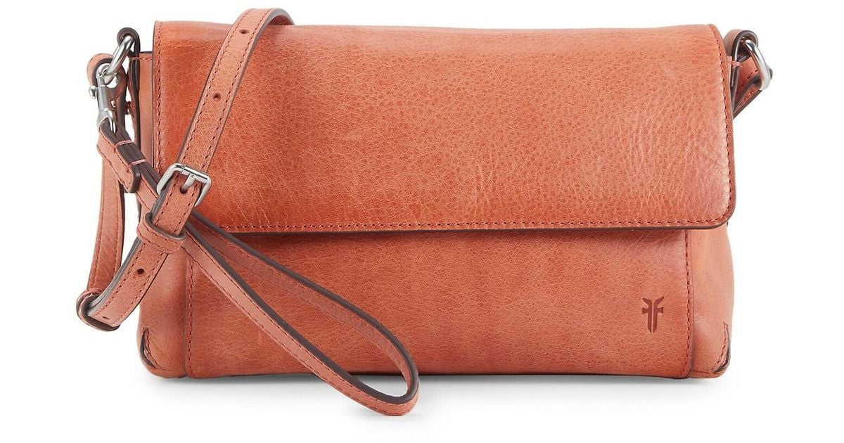 Frye Reed Flap Leather Crossbody Bag in Burnt Orange (Orange) Lyst